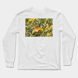 Painted Lady, Butterfly, Nature, Wildlife Long Sleeve T-Shirt